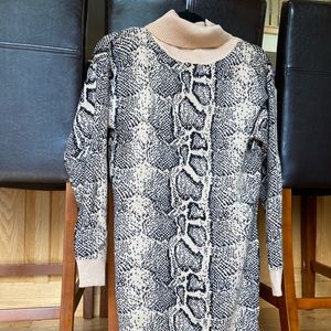Fashion Nova Snakeskin Sweater Dress